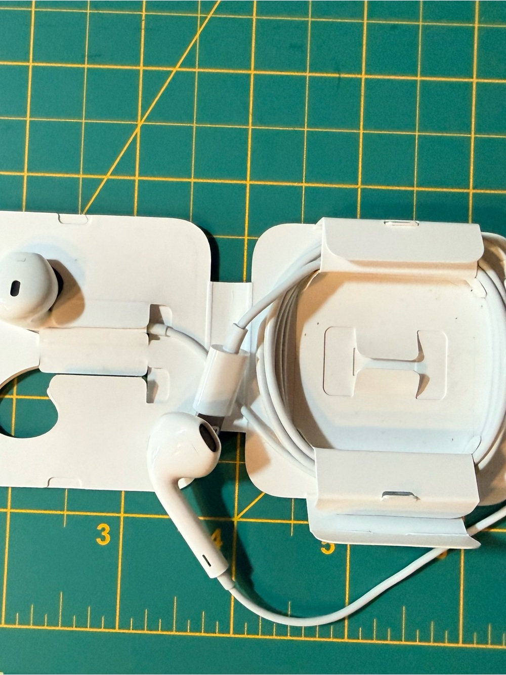 White Wired Authentic Apple Earbuds with lightening cable. New and unused.
